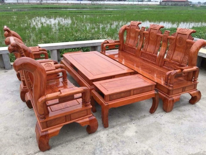 bàn ghế tần gỗ hương đá