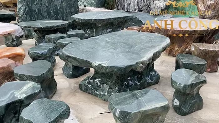 bàn ghế đá xanh ngọc